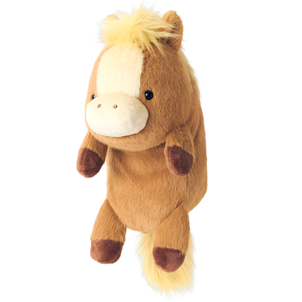 Posture Pal Horse product image, plush horse is light brown, tan, dark brown and yellow