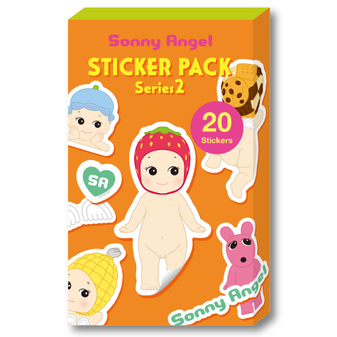 closeup render of the sonny angel sticker pack series 2 individual blind box